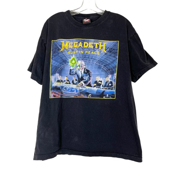 Tops - Megadeth Rust in Peace T-shirt Black Concert Band Tee XL